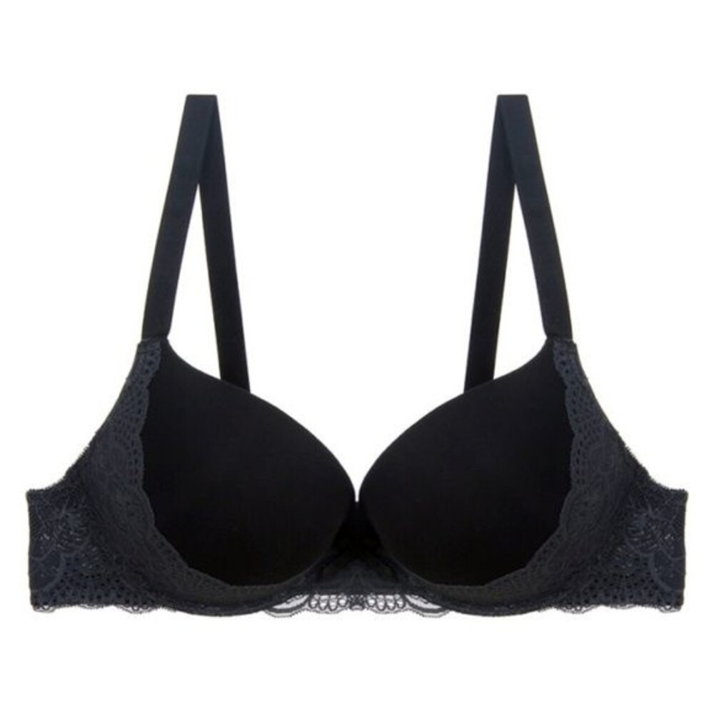 Youmita 40DD Black Floral Lace Overlay Bra NWT